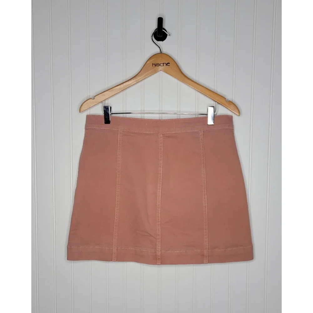 Veronica Beard Button Front Mini Skirt Women's Size 30 Dusty Pink Rose